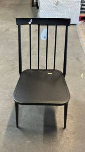 lot 8011 image: Black Patio Dining Chair with Vertical Slat Backrest