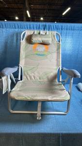 lot 8021 image: Ocean Zero Beach Chair Folding Reclining with Cupholders and Storage Pocket