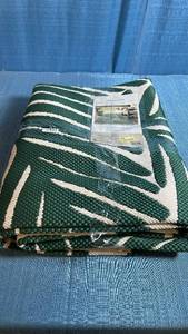 lot 8042 image: Threshold 5 ft x 7 ft Outdoor Rug Green Palms