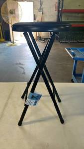 lot 8133 image: Peakform Vinyl Padded Folding Stool 13L x 24.6H x 12.1D
