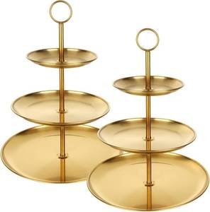 lot 30572 image: QTLCOHD 2 Pcs 3 Tier Stainless Steel Cupcake Stand missing parts