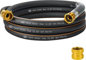 lot 30575 image: 58 in. x 10 ft. High-Flow Garden Hose, Heavy-Duty Hybrid Rubber