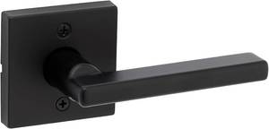 lot 30576 image: Kwikset Halifax Dummy Door Handle, Matte Black, Non-Turning, Microban
