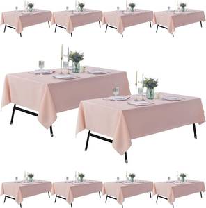lot 30579 image: 10-Pack Dusty Pink 60x102 in Table Cloths, Wrinkle-Resistant Polyester
