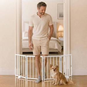 lot 30580 image: BFNN Small Dog Gate Indoor, Up to 48 W Freestanding PetPuppy Fence