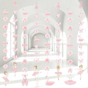 lot 30617 image: Daifunli 8 Pcs Ballerina Party Decorations Hanging Garlands Banner