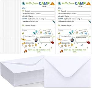 lot 30662 image: 80 Pcs Camp Stationery Paper Envelopes,Neutral Fill in the Blank