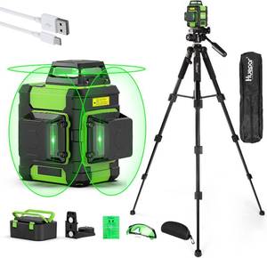 Huepar Laser Level 360 with Tall Tripod Self Leveling Rechargeable HM03CGT