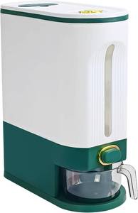 lot 30701 image: 25 Lbs Rice Dispenser,One-Touch Rice Storage with Measuring Cup and Lids