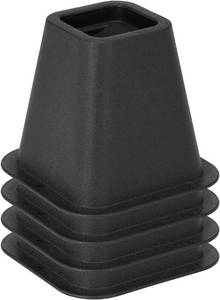 lot 30721 image: 6-Inch Bed Risers Pack of 4 with Wheel Grooves - Under-Bed Storage, Black