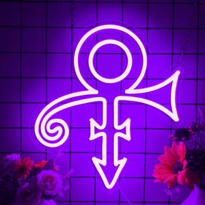 lot 30726 image: Prince Purple Symbol Neon Sign for Wall Decor, Dimmable USB Neon Light