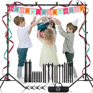 lot 30734 image: 8.5x10 ft Backdrop Stand, Maxztill Adjustable Support Kit with Carrying Bag