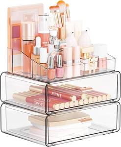 lot 30742 image: Yieach Clear Acrylic Makeup Organizer 3-Tier Stackable Cosmetic Storage