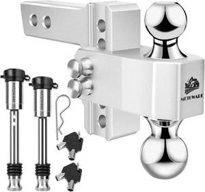 METOWARE Adjustable Trailer Hitch Fits 2" Receiver, 4" Drop/Rise 14K GTW