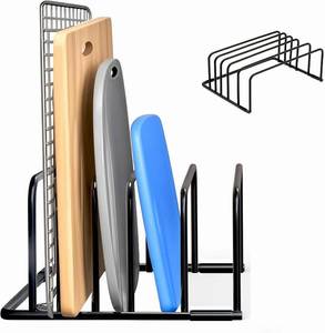 lot 30771 image: Cutting Board Organizer Rack, 5-Slot Storage for Boards, Bakeware (1pc)