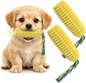 lot 30777 image: 2 Pack Corn Dog Chew Toys for Small Dogs, with Squeaker