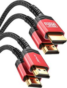 lot 30783 image: JSAUX 10K HDMI Cable 2.1 6FT 2-Pack, 48Gbps 8K60Hz 4K120Hz eARC HDR10 3D