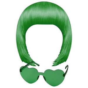 lot 30788 image: MIAHART Green Short Bob Wig and Sunglass Set