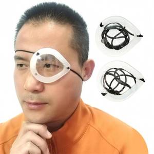 lot 30806 image: 2 Pack Plastic Eye Shields for Cataract Surgery - Clear Eye Patch with Holes