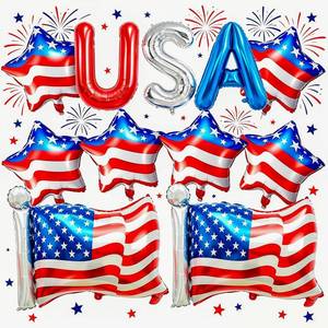 lot 30813 image: 4th of July Decorations, Independence Day Balloons, USA Flag & Stars