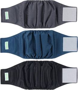 lot 30829 image: wegreeco Washable Dog Diapers - Pack of 3 - BlackCharcoalNavy, Medium