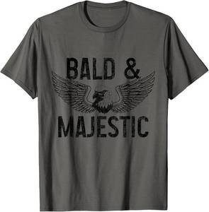 lot 30830 image: Bald & Majestic Funny Bald Eagle Fathers Day Bald Guy T-Shirt XL