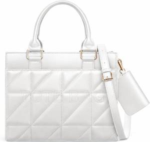 lot 30836 image: TOPEAST Quilted Tote Bag for Women, Structured Handbag with Top Handle
