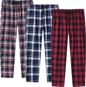 lot 30847 image: Womens Cotton Pajama Pant Plaid Lounge Bottom Home Pjs Loungewear Sleepwear Larg
