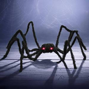 lot 30854 image: PREXTEX 4 Ft Hairy Halloween Spider Prop with Light-Up LED Eyes - Decor