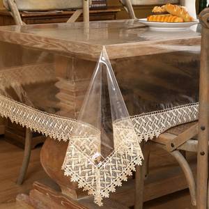 lot 30860 image: Walrus Clear Vinyl Tablecloth Protector, WaterproofOil-Proof Plastic Cover