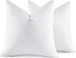 lot 30865 image: MIULEE 24x24 Euro Pillow Inserts, Set of 2 Feather Down Throw Pillows