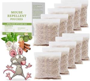 lot 31024 image: FEARLEFT Mouse Repellent Pouches, 10 Pack Peppermint Oil for Mice, Indoor