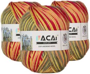 lot 31039 image: Facai Merino Yarn - 100% Merino, 1-Ball, 3.5oz (240 yd), Worsted