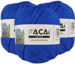 lot 31044 image: Facai Merino Wool Yarn - 100% Merino, 3.5oz (240 yd), Worsted, 1-Ball, Blue