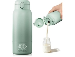 lot 30752 image: Portable Travel Bottle Warmer, Fast Heating, Long Battery Life, 17 oz, Green
