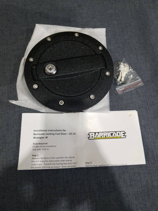lot 1637 image: Barricade Locking Fuel Door 07-14 Wrangler JK
