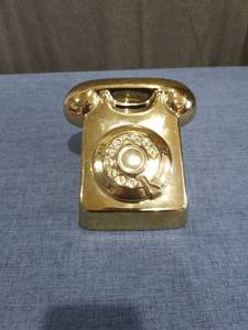 lot 161 image: GOLD TONE RETRO TELEPHONE BANK