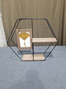 lot 193 image: Metal & Wood Wall Hanging Display With Picture Frame