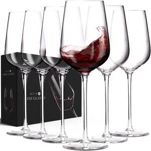 lot 222 image: AILTEC Crystal Wine Glasses Set of 6, 16oz Long Stem RedWhite Wine Glasses