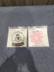 lot 293 image: Car Freshie Winter Candy Apple Santa Paris Handmade in Texas Lot of 2