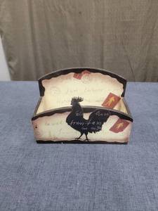 lot 306 image: Decorative Box with Rooster Silhouette and Handwritten Text