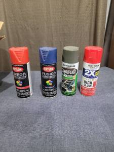 lot 340 image: Spray Paint Lot 4 Cans Krylon Fusion Rust-Oleum Camouflage American Accents