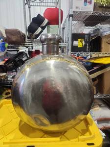 lot 271 image: Round Aluminum Plant Vase