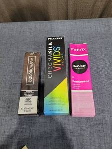 lot 358 image: Hair Color Lot Clairol ColorCharm 5BC, Pravana Vivids, Matrix SoColor 2N