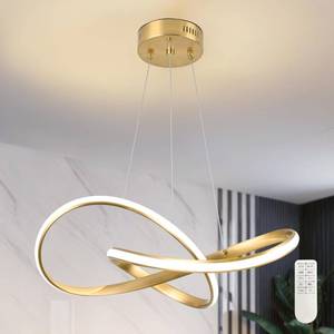 lot 47089 image: 20 Gold Modern led Chandelier for Living Room,Irregular Ring Modern Pendant Lights Kitchen Island,Dimmable Remote Control H79 Adjustable led Pendant Light for Bedroom Dining Room Entryway - Retail $133
