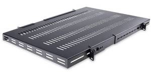 lot 47093 image: StarTech 1U Adjustable Vented Rack Shelf, 175lb, 17.5X27.5in Universal Tray, SPCC Steel, Maximizes airflow - Retail $100