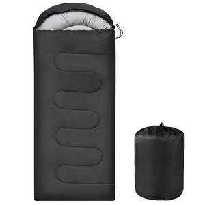 lot 47098 image: Sleeping Bags Portable Waterproof Camping Sleeping Bag for Adults Kids 4 Seasons Cold Weather or Warm Backpacking Hiking Travel Indoor Outdoor Use (Black) - Retail $21