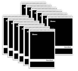 lot 47100 image: 12 Pack Steno Pads 6x9, Gregg Rule, 60 Sheets, Spiral Notebook 6x9, White Paper, Take Notes with Top Spiral Notebook, for School, University, College, Work, Office - Retail $17