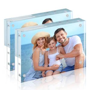 lot 47105 image: Acrylic Picture Frames 8x10, 2 Pack Magnetic 8x10 Picture Frame - Retail $43