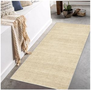 lot 47116 image: 2x5 Runner Rug Non Slip, Washable Rug Runners for Hallways,Brown, Low Pile, Sripe Soft & Lighweight, Folable, Stain Resistant - Retail $24